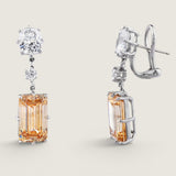 Coffee Drop Earrings with Cushion Top (19.4TCW)