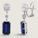 Sapphire Drop Earrings with Cushion Top (19.4TCW)