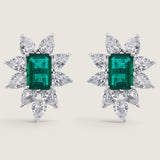 Emerald Center Cluster Earrings (15 TCW)