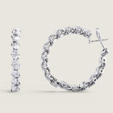 .5ct OFFSET OVAL HOOP EARRING.                                                     1 1/4CT DIAMETER - EF1345/CZ