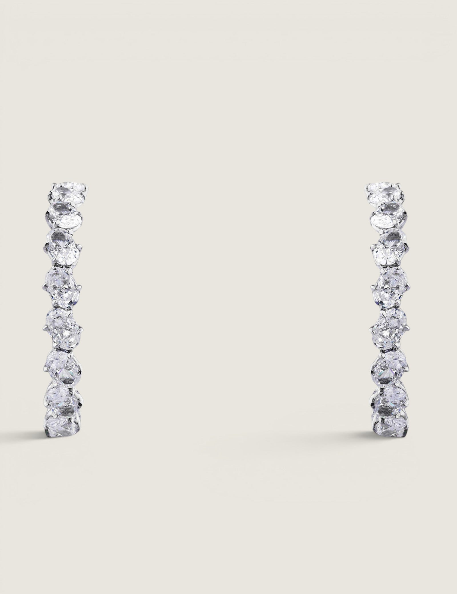 .5ct OFFSET OVAL HOOP EARRING.                                                     1 1/4CT DIAMETER - EF1345/CZ