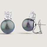 14MM PEARL WITH 2.5CT ASSCHER CUT STONE - EF1352/PEARL/CZ