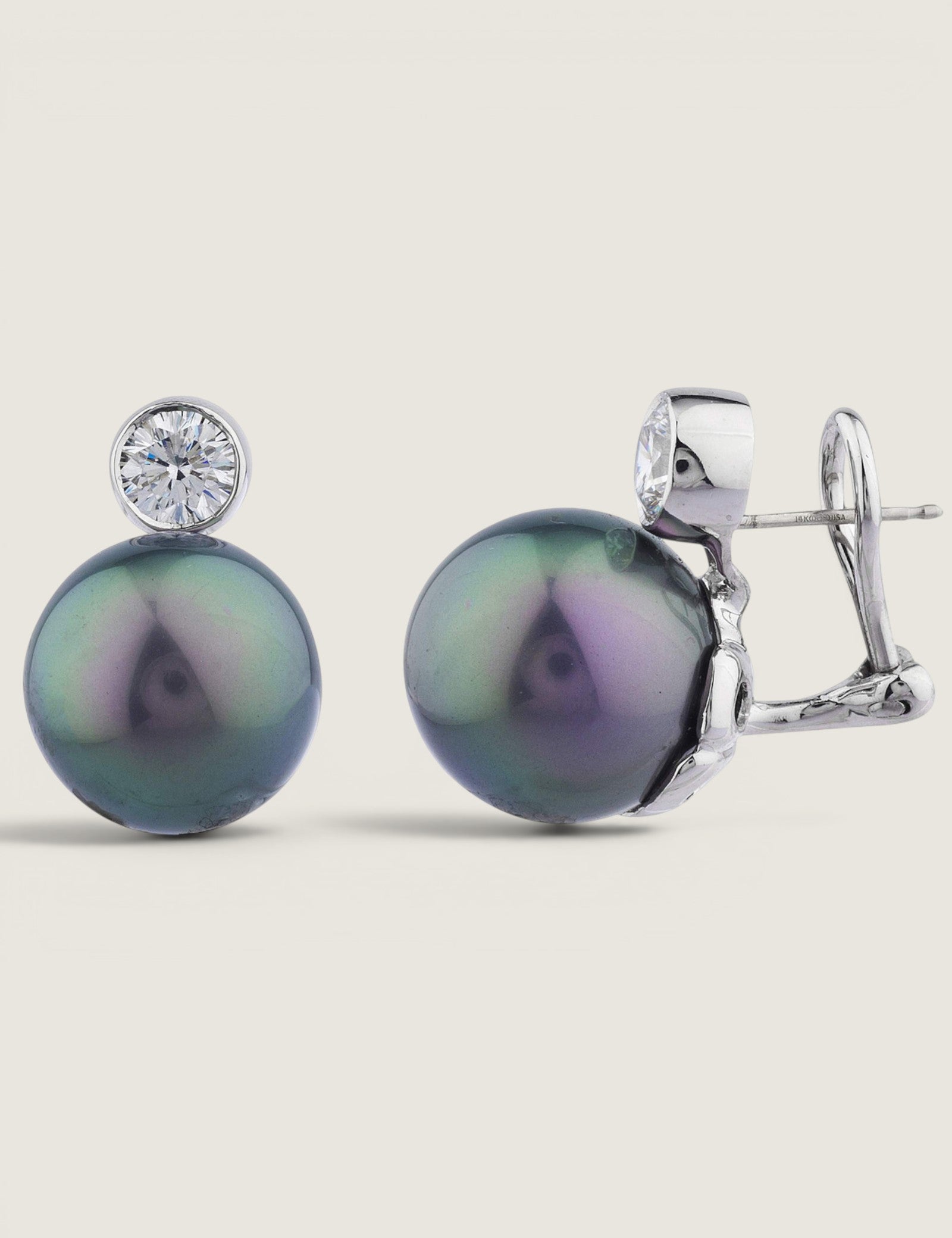 15MM PEARL WITH .5CT BEZEL ROUND - EF1354/PRL/CZ