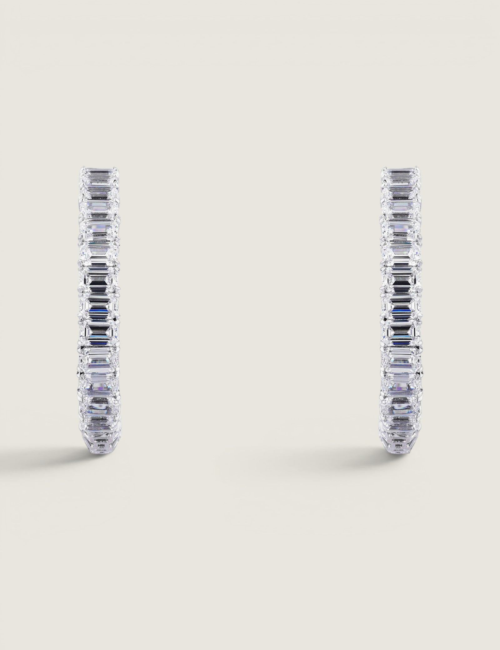 Large Emerald-Cut Hoop Earrings (28.5TCW)