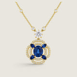 Sapphire Oval Micropave Pendant (8.5 TCW)