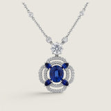 Sapphire Oval Micropave Pendant (8.5 TCW)