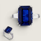 14 X 12 EMERALD CUT WITH TAPERED BAGUETTES F1281-SAP-CZ-14K