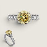 Canary Solitaire with Pave Band