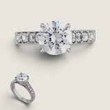 Round Solitaire with Pave Band