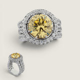 5CT SOLITAIRE WITH HALO AND 3 ROW BANK F1348-CAN-CZ-14K
