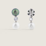 Pearl and Round Drop Earrings (3 TCW)