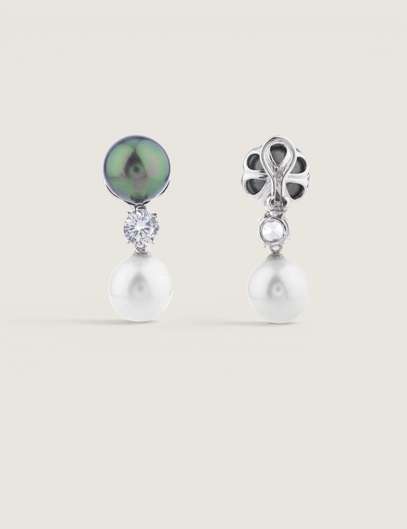 Pearl and Round Drop Earrings (3 TCW)