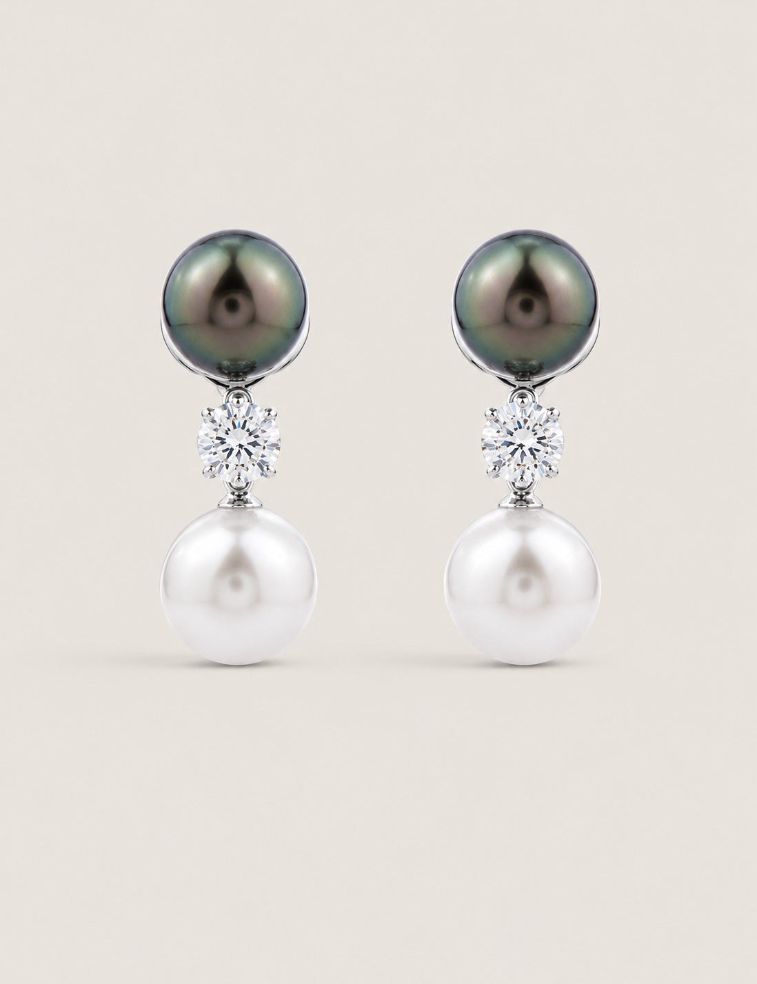 Pearl and Round Drop Earrings (3 TCW)
