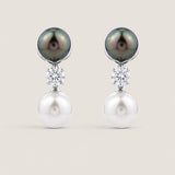 Pearl and Round Drop Earrings (3 TCW)