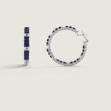 Large Emerald-Cut Sapphire Mix Hoop Earrings (28.5TCW)