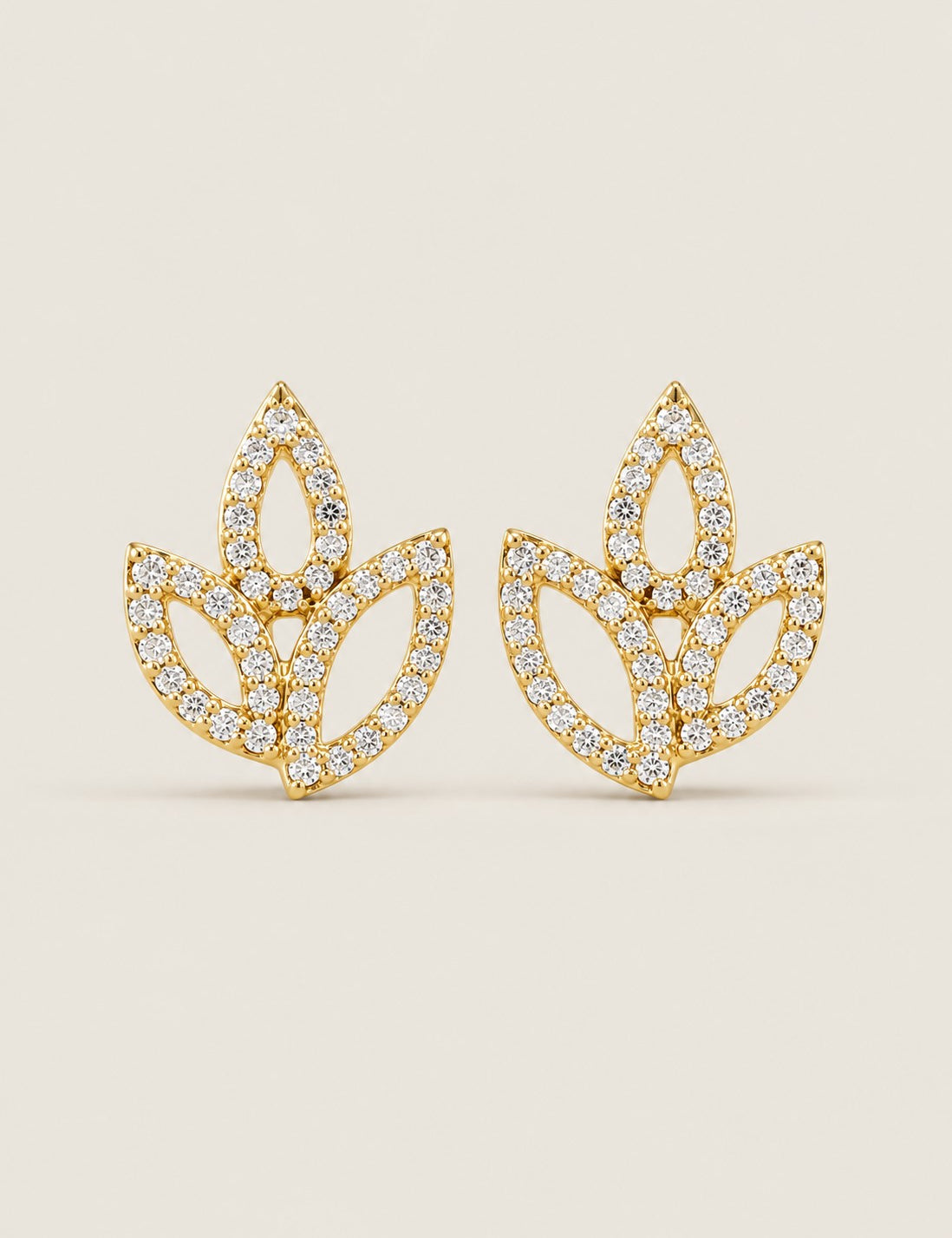 3 LEAF FLOWER EARRING - EF1370/CZ