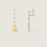 MULTISTONE DROP EARRING WITH BARS INBETWEEN - EF1381/CAN/CZ