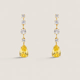 MULTISTONE DROP EARRING WITH BARS INBETWEEN - EF1381/CAN/CZ