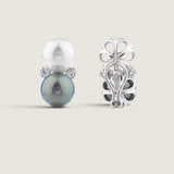 DOUBLE PEARL 12MM BUTTON EARRING - EF1385/PRL/CZ