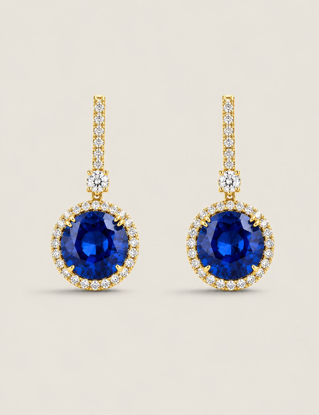 Pave Set Sapphire Drop Earring (14.7 TCW)