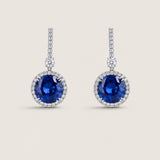 Pave Set Sapphire Drop Earring (14.7 TCW)