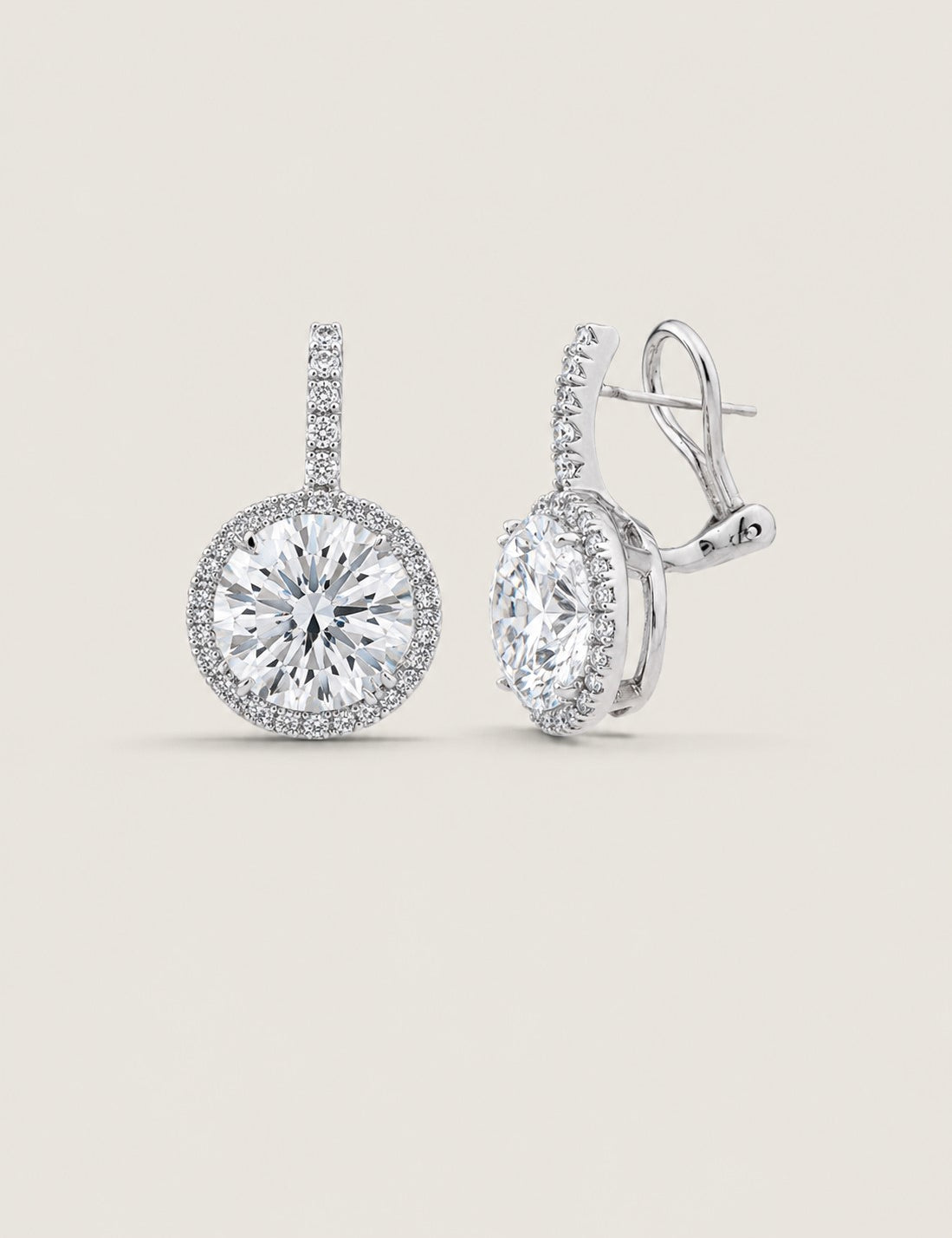 Solitaire & Pave Drop Earrings (14.75 TCW)