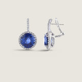Sapphire Solitaire & Pave Drop Earrings (14.75 TCW)