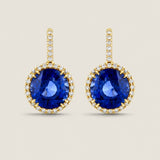 Sapphire Solitaire & Pave Drop Earrings (14.75 TCW)