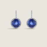 Sapphire Solitaire & Pave Drop Earrings (14.75 TCW)