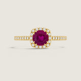 Ruby Round Center with Cushion Halo (1.95 TCW)