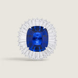 Sapphire Cushion Cut Ballerina Ring (16 TCW)
