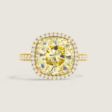 PAVE SET CUSHION CUT RING F1394-CAN-CZ-14K