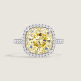 PAVE SET CUSHION CUT RING F1394-CAN-CZ-14K