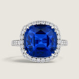 PAVE SET CUSHION CUT RING F1394-SAP-CZ-14K