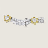 PAVE SCALLOPED NECKLACE WITH FLOWERS BETWEEN - N128/CAN/CZ