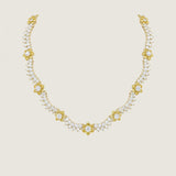 PAVE SCALLOPED NECKLACE WITH FLOWERS BETWEEN - N128/CAN/CZ