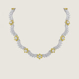 PAVE SCALLOPED NECKLACE WITH FLOWERS BETWEEN - N128/CAN/CZ