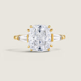 2.5CT CUSHION CUT WITH TAPERED BAGUETTES F1418-CZ-14K