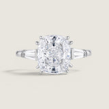 2.5CT CUSHION CUT WITH TAPERED BAGUETTES F1418-CZ-14K