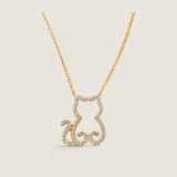 SMALL CAT SILHOUETTE PENDANT -  SMCATBODY