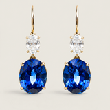 Sapphire Double Oval Drop Earrings (7 TCW)