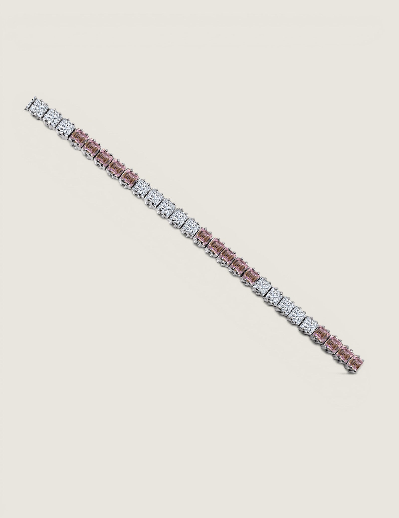 Alternating Pink Square Bracelet (8.4 TCW)