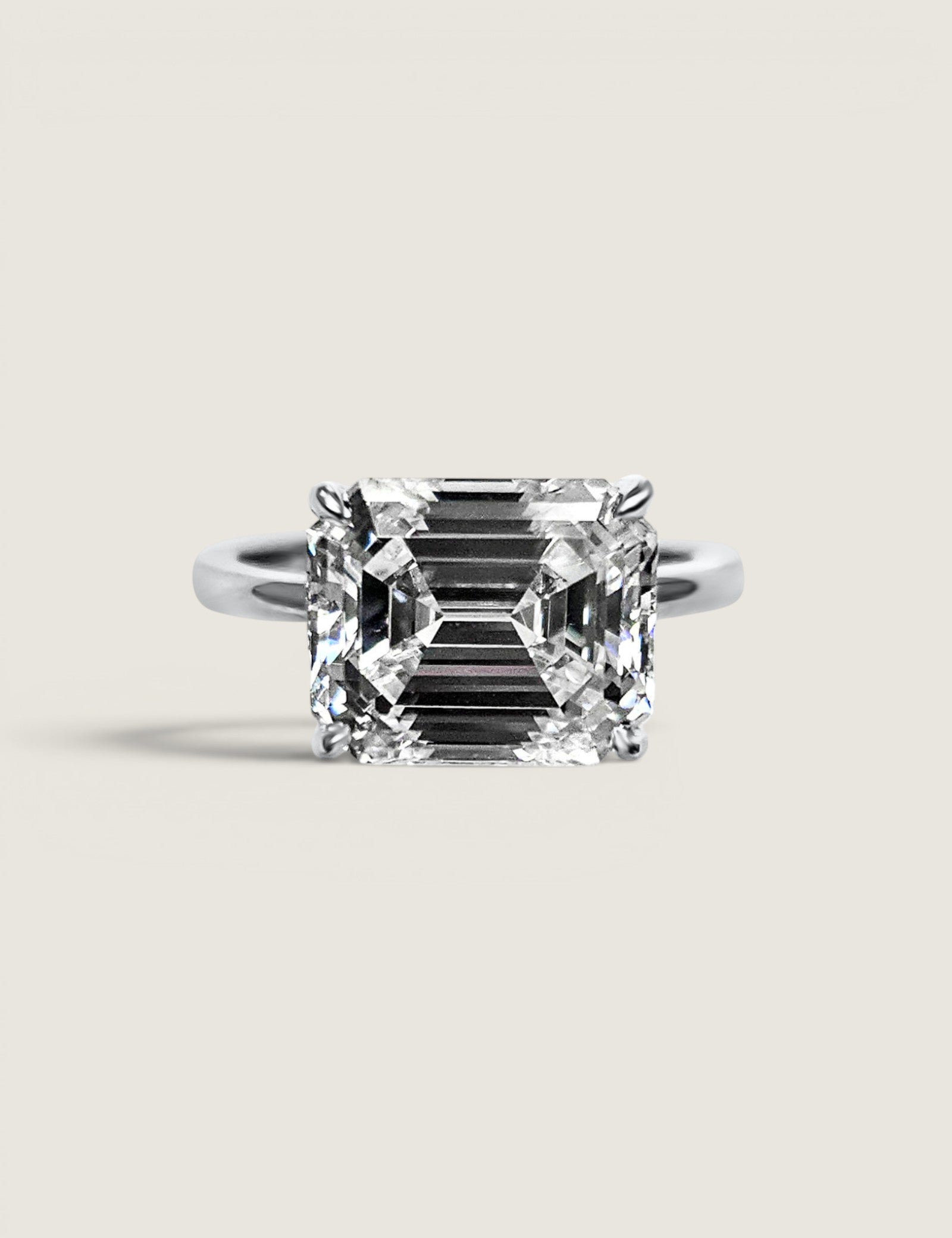 East West Emerald Cut Ring(5 TCW)