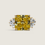 11CT Canary Princess cut with 1.1TCW Round Sides (12.1 TCW)