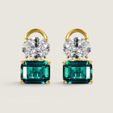 Oval & Emerald Green Emerald-Cut Double Stud (8 TCW)