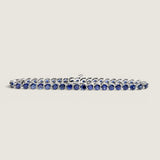Sapphire Stone 3 Prong Tennis Bracelet (5.85 TCW)