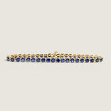 Sapphire Stone 3 Prong Tennis Bracelet (5.85 TCW)