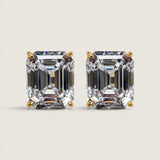 Emerald Clip Studs with Vermeil (14 TCW)
