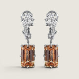 Coffee Drop Earrings with Cushion Top (19.4TCW)