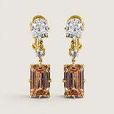 Coffee Drop Earrings with Cushion Top (19.4TCW)